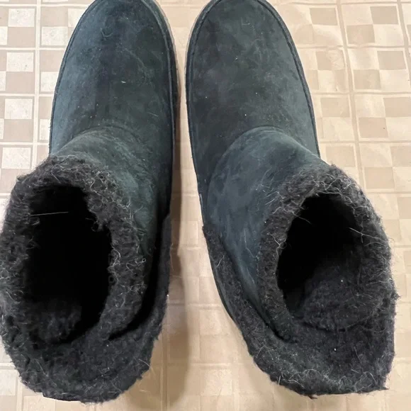 SOREL Womens Nakiska Black Snow Boots Size 12 Suede Shearling Sheepskin Bootie - Picture 4 of 7